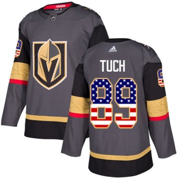 Authentic Adidas Youth Alex Tuch Vegas Golden Knights USA Flag Fashion Jersey - Gray