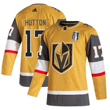 Authentic Adidas Youth Ben Hutton Vegas Golden Knights 2020/21 Alternate 2023 Stanley Cup Final Jersey - Gold
