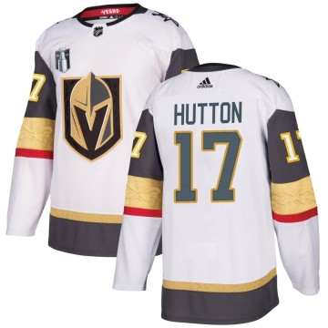 Authentic Adidas Youth Ben Hutton Vegas Golden Knights Away 2023 Stanley Cup Final Jersey - White