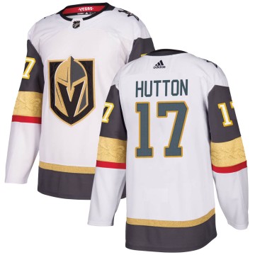 Authentic Adidas Youth Ben Hutton Vegas Golden Knights Away Jersey - White