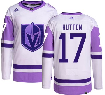Authentic Adidas Youth Ben Hutton Vegas Golden Knights Hockey Fights Cancer Jersey -