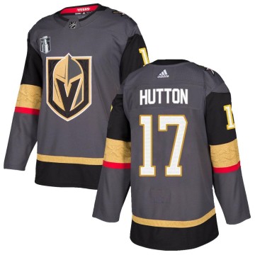Authentic Adidas Youth Ben Hutton Vegas Golden Knights Home 2023 Stanley Cup Final Jersey - Gray