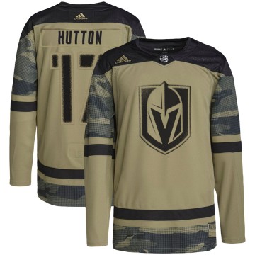 Authentic Adidas Youth Ben Hutton Vegas Golden Knights Military Appreciation Practice Jersey - Camo