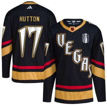 Authentic Adidas Youth Ben Hutton Vegas Golden Knights Reverse Retro 2.0 2023 Stanley Cup Final Jersey - Black