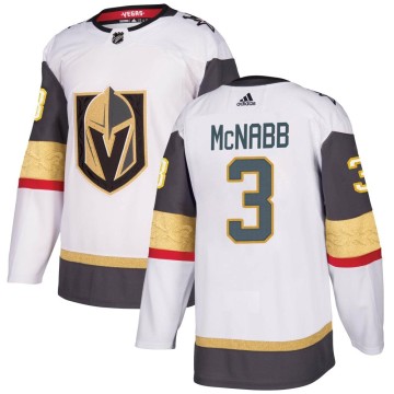 Authentic Adidas Youth Brayden McNabb Vegas Golden Knights Away Jersey - White