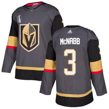 Authentic Adidas Youth Brayden McNabb Vegas Golden Knights Home 2023 Stanley Cup Final Jersey - Gray