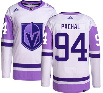 Authentic Adidas Youth Brayden Pachal Vegas Golden Knights Hockey Fights Cancer Jersey -