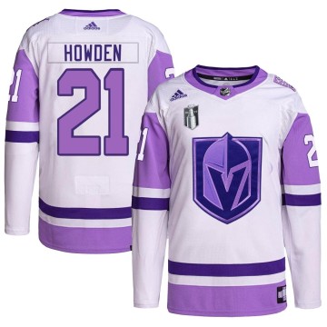 Authentic Adidas Youth Brett Howden Vegas Golden Knights Hockey Fights Cancer Primegreen 2023 Stanley Cup Final Jersey - White/P