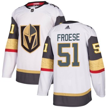 Authentic Adidas Youth Byron Froese Vegas Golden Knights Away Jersey - White