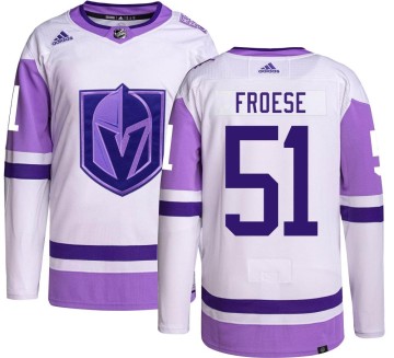 Authentic Adidas Youth Byron Froese Vegas Golden Knights Hockey Fights Cancer Jersey -