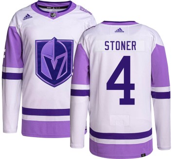 Authentic Adidas Youth Clayton Stoner Vegas Golden Knights Hockey Fights Cancer Jersey -
