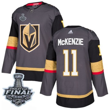 Authentic Adidas Youth Curtis McKenzie Vegas Golden Knights Home 2018 Stanley Cup Final Patch Jersey - Gray
