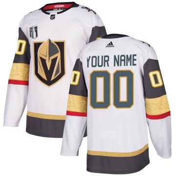 Authentic Adidas Youth Custom Vegas Golden Knights Custom Away 2023 Stanley Cup Final Jersey - White