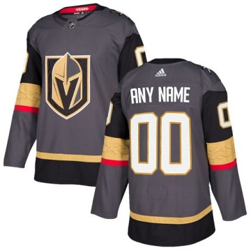 Authentic Adidas Youth Custom Vegas Golden Knights Home Jersey - Gray