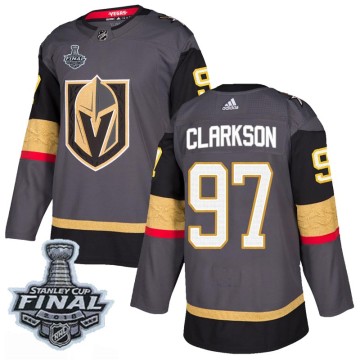 Authentic Adidas Youth David Clarkson Vegas Golden Knights Home 2018 Stanley Cup Final Patch Jersey - Gray