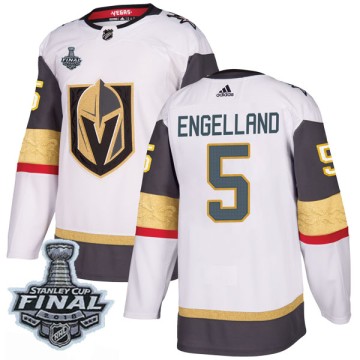 Authentic Adidas Youth Deryk Engelland Vegas Golden Knights Away 2018 Stanley Cup Final Patch Jersey - White