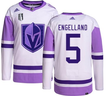 Authentic Adidas Youth Deryk Engelland Vegas Golden Knights Hockey Fights Cancer 2023 Stanley Cup Final Jersey -