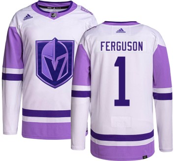 Authentic Adidas Youth Dylan Ferguson Vegas Golden Knights Hockey Fights Cancer Jersey -