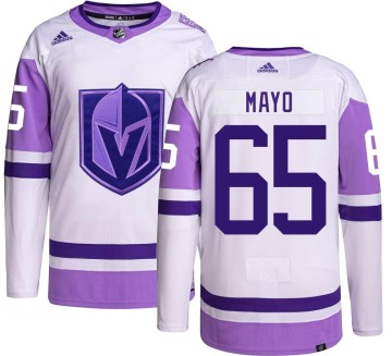 Authentic Adidas Youth Dysin Mayo Vegas Golden Knights Hockey Fights Cancer Jersey -