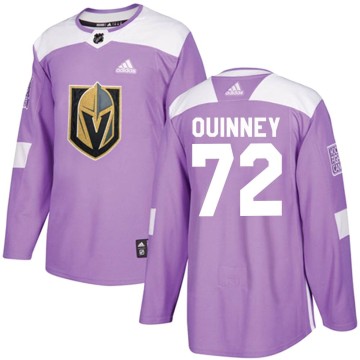 Authentic Adidas Youth Gage Quinney Vegas Golden Knights Fights Cancer Practice Jersey - Purple