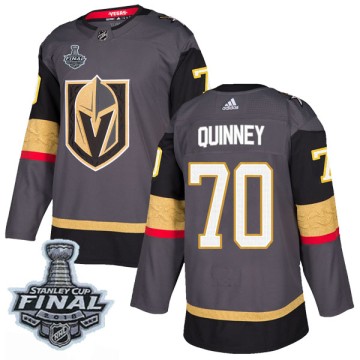 Authentic Adidas Youth Gage Quinney Vegas Golden Knights Home 2018 Stanley Cup Final Patch Jersey - Gray