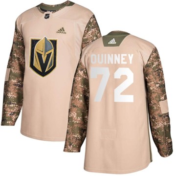 Authentic Adidas Youth Gage Quinney Vegas Golden Knights Veterans Day Practice Jersey - Camo