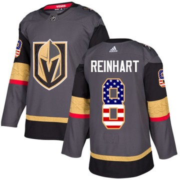 Authentic Adidas Youth Griffin Reinhart Vegas Golden Knights USA Flag Fashion Jersey - Gray