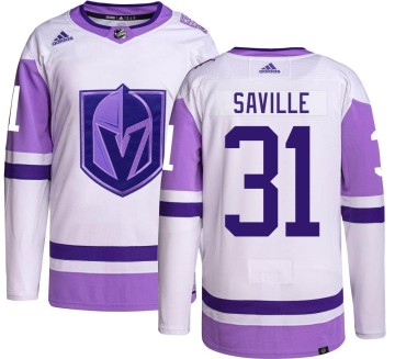 Authentic Adidas Youth Isaiah Saville Vegas Golden Knights Hockey Fights Cancer Jersey -