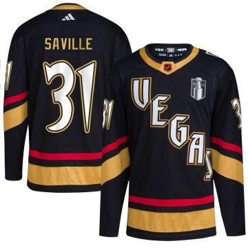 Authentic Adidas Youth Isaiah Saville Vegas Golden Knights Reverse Retro 2.0 2023 Stanley Cup Final Jersey - Black