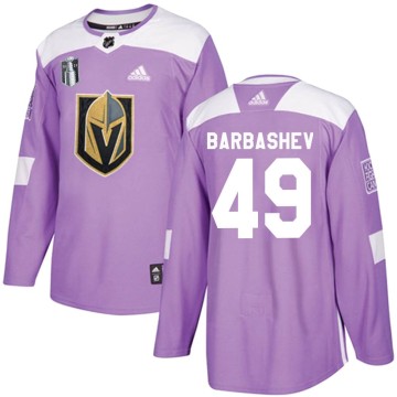 Authentic Adidas Youth Ivan Barbashev Vegas Golden Knights Fights Cancer Practice 2023 Stanley Cup Final Jersey - Purple