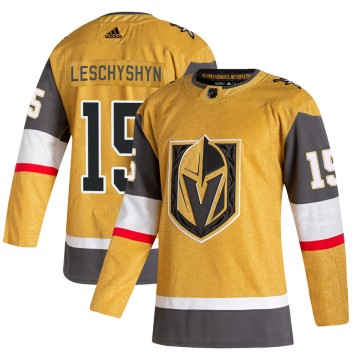 Authentic Adidas Youth Jake Leschyshyn Vegas Golden Knights 2020/21 Alternate Jersey - Gold