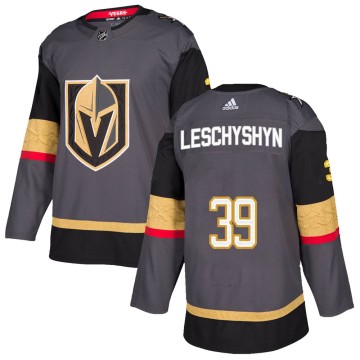 Authentic Adidas Youth Jake Leschyshyn Vegas Golden Knights Home Jersey - Gray