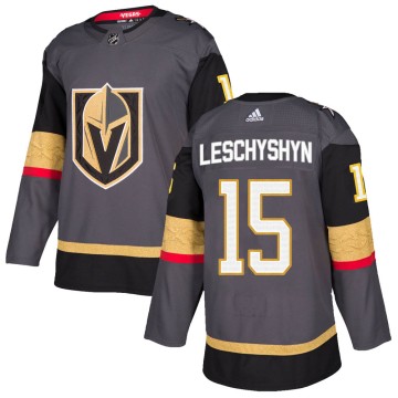 Authentic Adidas Youth Jake Leschyshyn Vegas Golden Knights Home Jersey - Gray