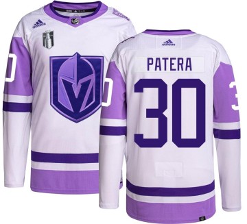 Authentic Adidas Youth Jiri Patera Vegas Golden Knights Hockey Fights Cancer 2023 Stanley Cup Final Jersey -