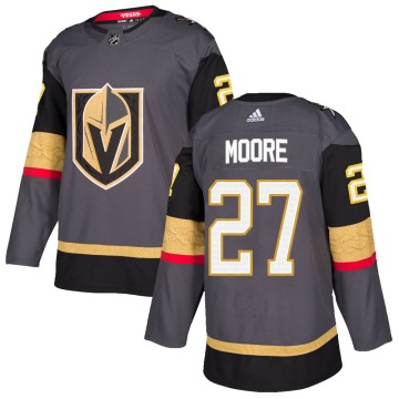 Authentic Adidas Youth John Moore Vegas Golden Knights Home Jersey - Gray