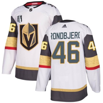 Authentic Adidas Youth Jonas Rondbjerg Vegas Golden Knights Away 2023 Stanley Cup Final Jersey - White