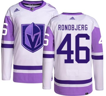 Authentic Adidas Youth Jonas Rondbjerg Vegas Golden Knights Hockey Fights Cancer Jersey -