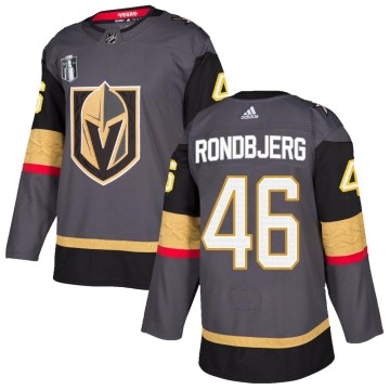 Authentic Adidas Youth Jonas Rondbjerg Vegas Golden Knights Home 2023 Stanley Cup Final Jersey - Gray