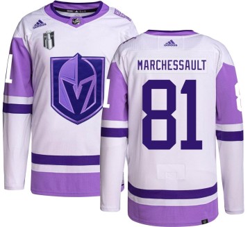 Authentic Adidas Youth Jonathan Marchessault Vegas Golden Knights Hockey Fights Cancer 2023 Stanley Cup Final Jersey -