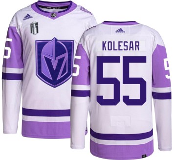 Authentic Adidas Youth Keegan Kolesar Vegas Golden Knights Hockey Fights Cancer 2023 Stanley Cup Final Jersey -