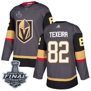 Authentic Adidas Youth Keoni Texeira Vegas Golden Knights Home 2018 Stanley Cup Final Patch Jersey - Gray