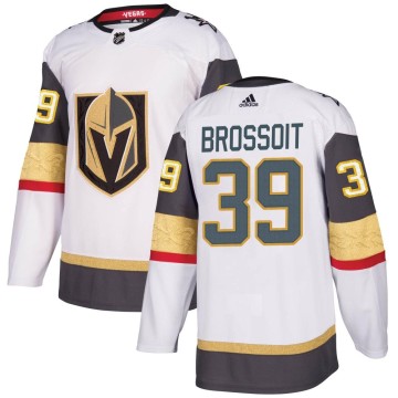 Authentic Adidas Youth Laurent Brossoit Vegas Golden Knights Away Jersey - White