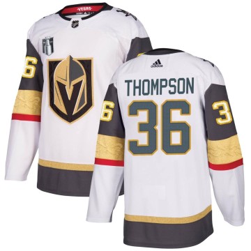 Authentic Adidas Youth Logan Thompson Vegas Golden Knights Away 2023 Stanley Cup Final Jersey - White