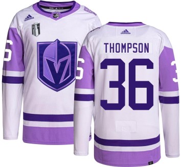 Authentic Adidas Youth Logan Thompson Vegas Golden Knights Hockey Fights Cancer 2023 Stanley Cup Final Jersey -
