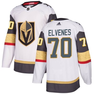Authentic Adidas Youth Lucas Elvenes Vegas Golden Knights Away Jersey - White