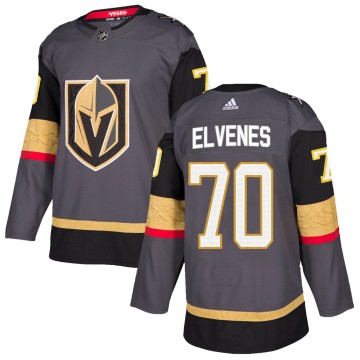 Authentic Adidas Youth Lucas Elvenes Vegas Golden Knights Home Jersey - Gray