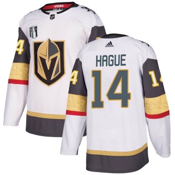 Authentic Adidas Youth Nicolas Hague Vegas Golden Knights Away 2023 Stanley Cup Final Jersey - White