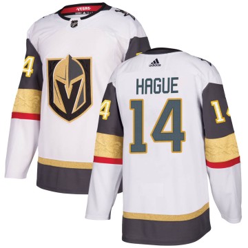 Authentic Adidas Youth Nicolas Hague Vegas Golden Knights Away Jersey - White