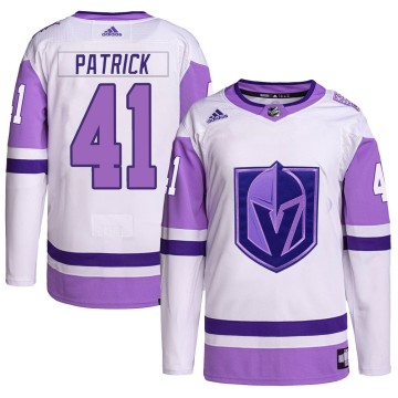 Authentic Adidas Youth Nolan Patrick Vegas Golden Knights Hockey Fights Cancer Primegreen Jersey - White/Purple