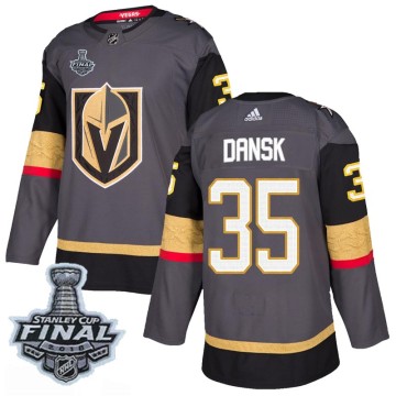 Authentic Adidas Youth Oscar Dansk Vegas Golden Knights Home 2018 Stanley Cup Final Patch Jersey - Gray